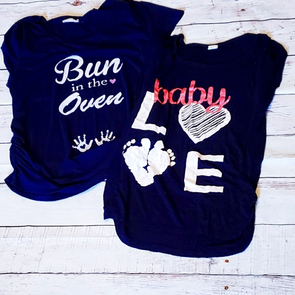 french pastry Tops - Maternity Clothes Graphic Tee Lot Large & Xlarge